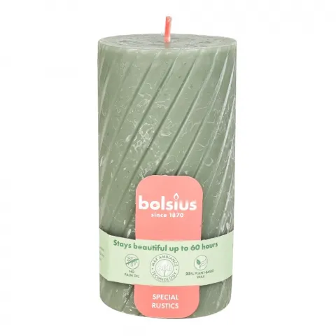 Свіча Bolsius 130/68 рустік зел. 60 год. 103638050370