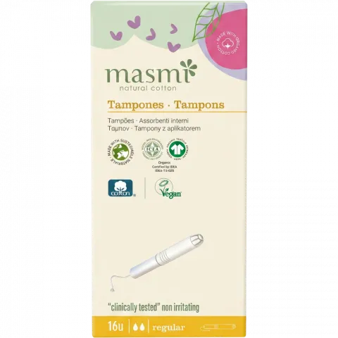 Тампони Masmi 16 шт. орган. Regular з аплікатором