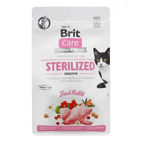Корм д/стереліз. котів Brit Care Grain Free 400 г з крол.