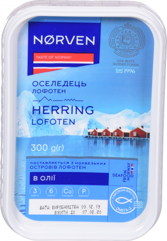 Риба Оселедець Norven 280300 г в олії