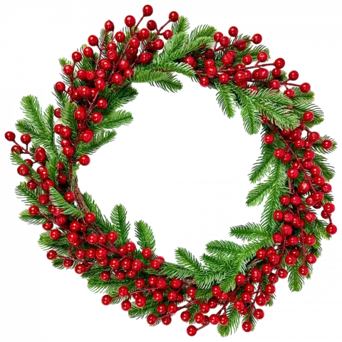 Віночок хвойний з ягодами 40 см арт. 9196-250326 И175