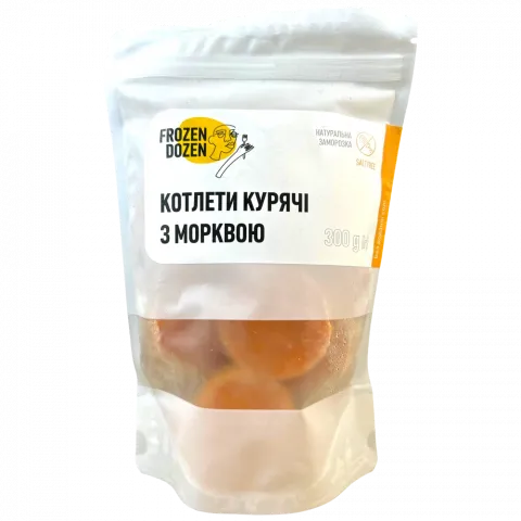 Котлети Frozen Dazen 300 г курячі з морквою