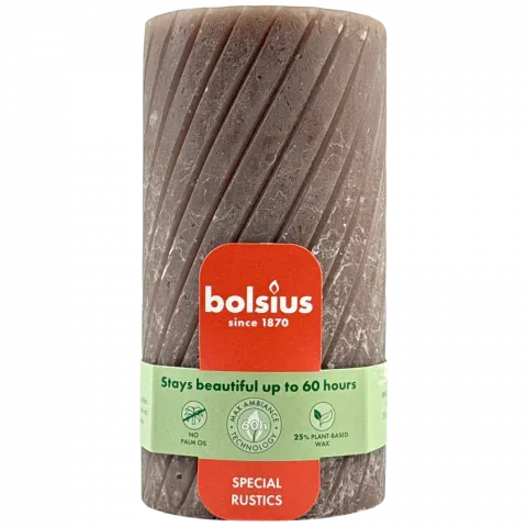 Свіча Bolsius 130/68 рустік корич. 60 год. 103638050324