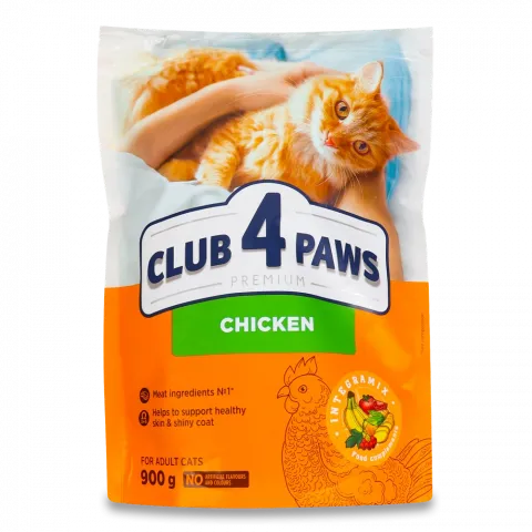 Корм д/котів Клуб 4 лапи 900 г Premium Курка