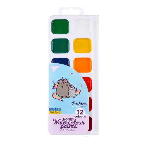 Набір Фарби акварельні Yes Pusheen 12 кольорів медові 110275
