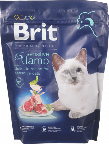 Корм д/котів Brit Premium by Nature 300 г з чутливим травленням з ягням