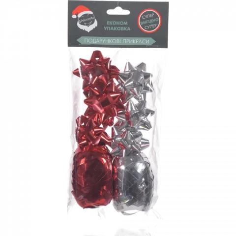 Набір прикрас д/подарунків Файнопак 2 стрічки кокон та 6 бантів міні PLP152S