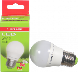 Лампа LED EuroLamp куля жовта 5 Вт Е27
