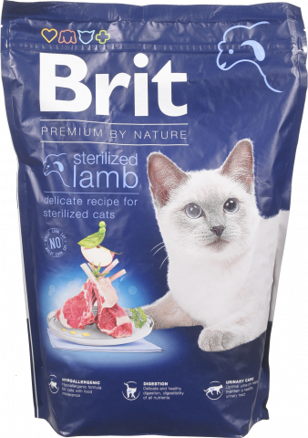 Корм д/котів стериліз. Brit Premium by Nature 1,5 кг з ягням