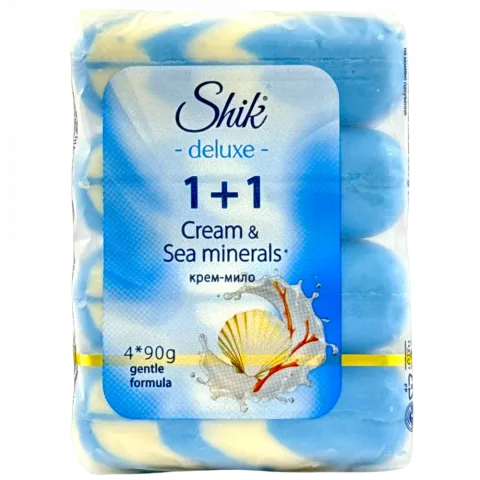 Мило Shik 1+1 Deluxe 4х90 г Крем та морські мінерали екопак