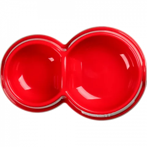 Миска д/котів Природа 0,075/0,125 л 0 червона подвійна