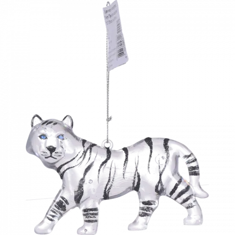 Підвіска на ялинку пласт Тигр Прозора оздоблена 12х7,5 см 2301-5