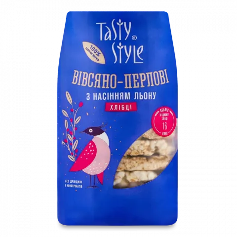 Хлібці Tasty Style 100 г вiвсяно-перловi з насiнням льону