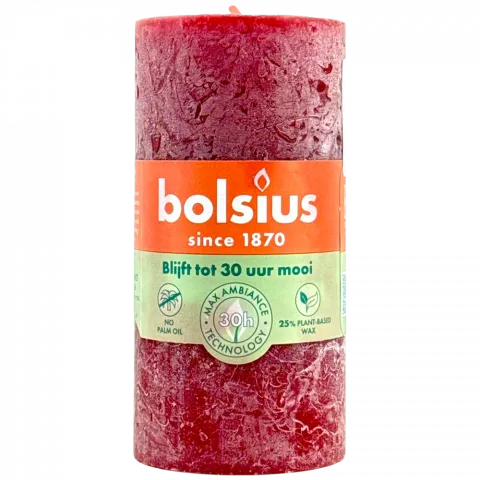 Свіча Bolsius 100/50 рустік Червоний оксамит, арт. 103668770347