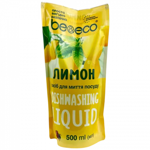 Гель д/посуду Be and Eco 500 мл  д/пак Лимон