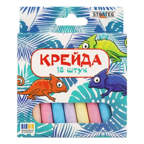 Крейда Strateg мал. кругла кольор. 18шт. 50107