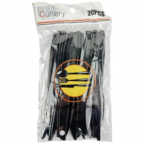 Ножі пластикові 155мм 20шт. Чорний арт. 34901A-12 И771