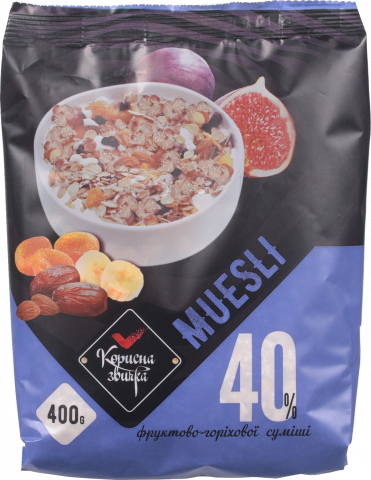 Мюслі Корисна звичка 400 г фруктово-горіхова суміш