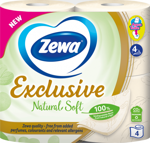 Туалетний папір Zewa 4 шт. Natural Soft