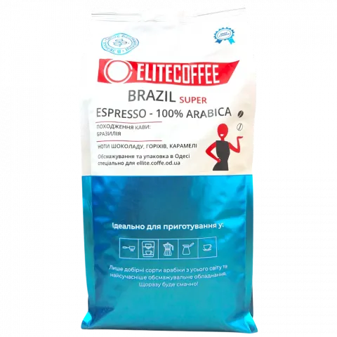 Кава EliteCoffee 1 кг зерн. Brazil Super