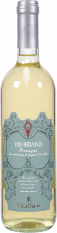 Вино Вілла Діана Требіано DOC 0,75 л сух. біле (Італія)
