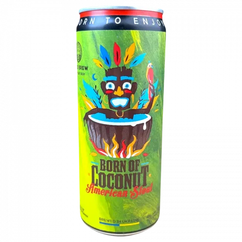 Пиво Mikki Brew Born Of Coconut 0,33 л з/б темне нефільтр.
