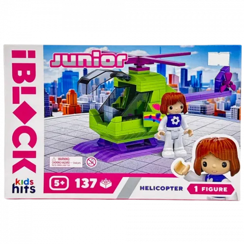 Іграшка Конструктор Kids hits Iblock Junior KH08/012/03 Вертоліт 137 дет
