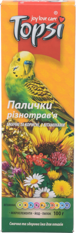 Корм д/гризунів Топсі 100 г Палички різнотрав`я