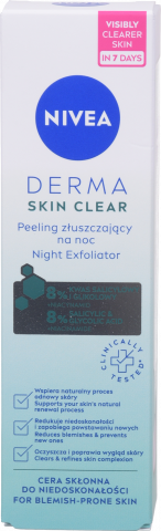 Скраб д/обличчя Nivea 40 мл Нічний ексфоліант Derma Skin Clear