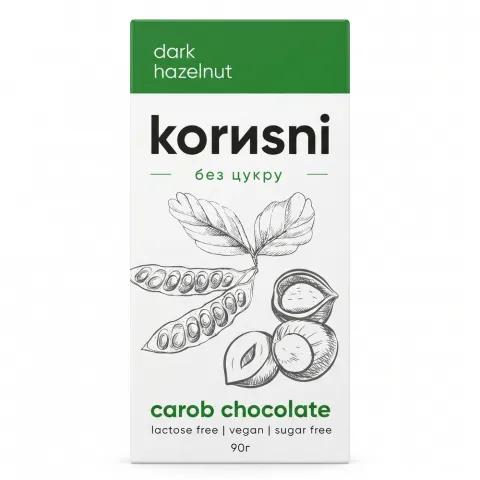 Шок Korusni 90 г чорн. Фундук б/цукру