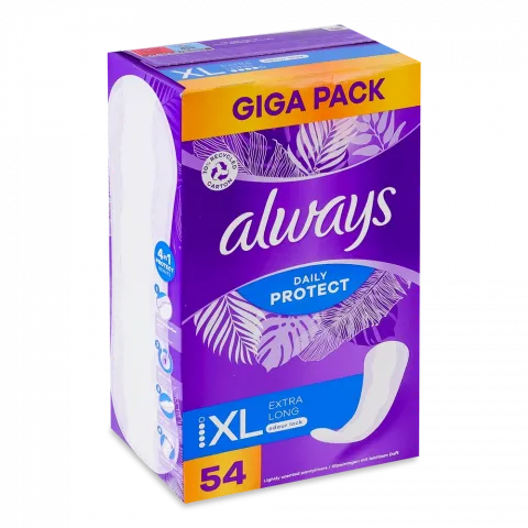Прокладки щоден. Always 54 шт. Daily Protect XL Quatro Нейтр. запаху.