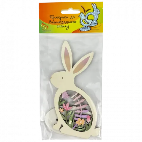 Прикраса д/великоднього столу Зайка на підставці 14 см в асорт.