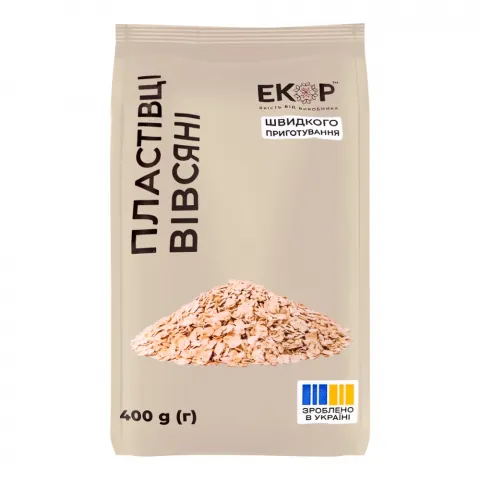 Пластівці Екор 400 г вівсяні шв. пригот.