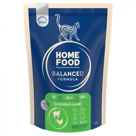 Корм д/кошенят Home Food 300 г курка ягня