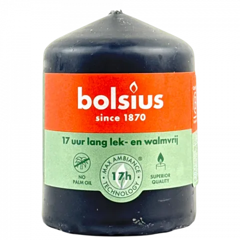 Свіча Bolsius 80/58 чорна 17 год. арт. 103614066931