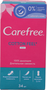Прокладки щоден. Carefree 34 шт. Cotton Fresh