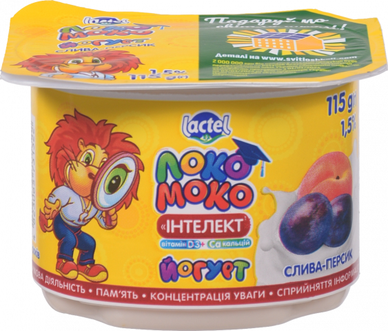 Йогурт Локо Моко 1,5 115 г Слива-персик Інтелект