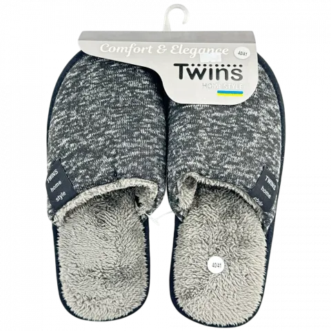 Капці дом. чол. Twins melange чорні р.40/41 13307
