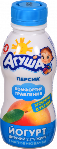 Йогурт Агуня дитяч. питний 2,7 185200 г бут. персик