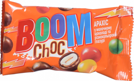 Цукерки Драже Boom Chok 50 г арахіс в шокі та кольоровій глазурі