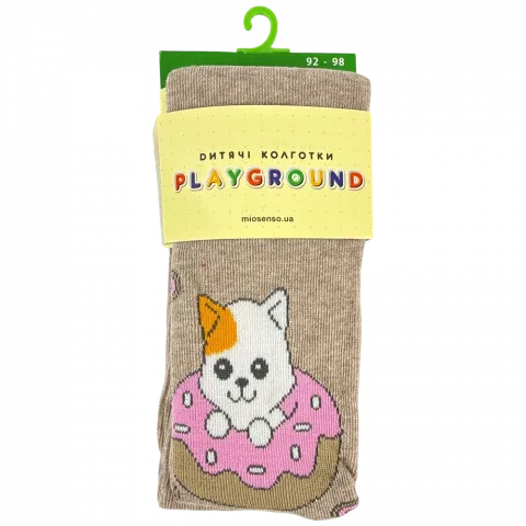 Колготки дит. Playground 0221 Кот и мопс беж, р. 092