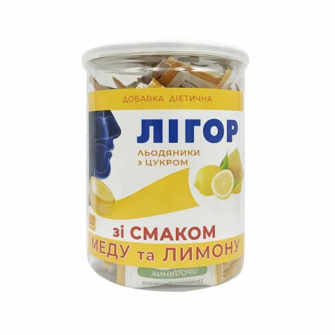 Добавка дієтична Льодяники Лігор мед та лимон  50 банка