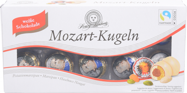 Цукерки Lambertz Моцарт 200 г в білому шок. (Німеччина)