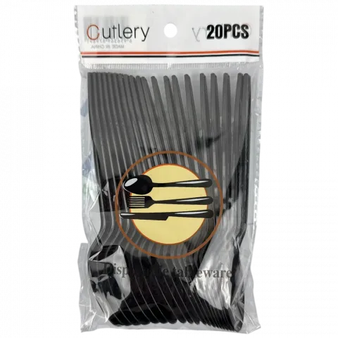 Ложки пластикові 155мм 20шт. Чорний арт. 34901A-13 И832