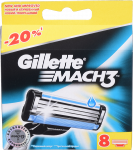 Картридж д/гоління Gillette Мак3 8 шт.