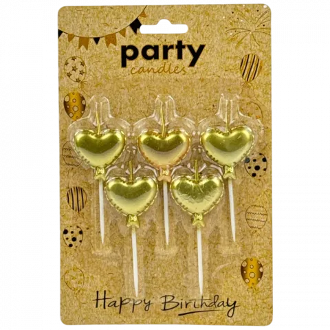 Набір свічок д/т Серця 5шт зол CP260497-D 6909 И370