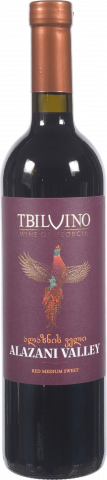 Вино Тбілвіно Алазанська Долина 0,75 л н/сол. червон.