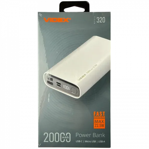 Повербанк Videx 20000mAh VPB-320 22.5W White