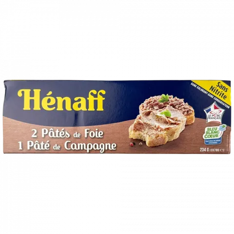 Паштет Henaff 3х78 г Печінковий та Сільський И009(Франція)