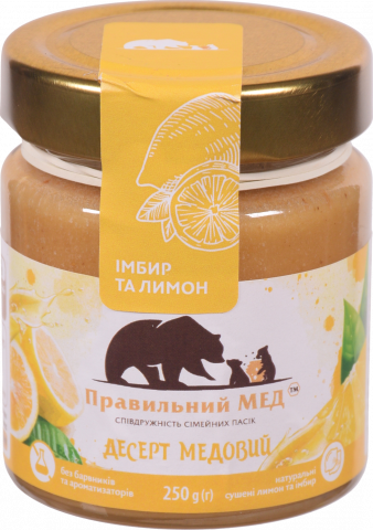 Мед Правильний мед 250/260 г скл. з імбиром і лимоном